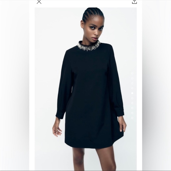 Zara beaded collar mini dress size L - Picture 8 of 16